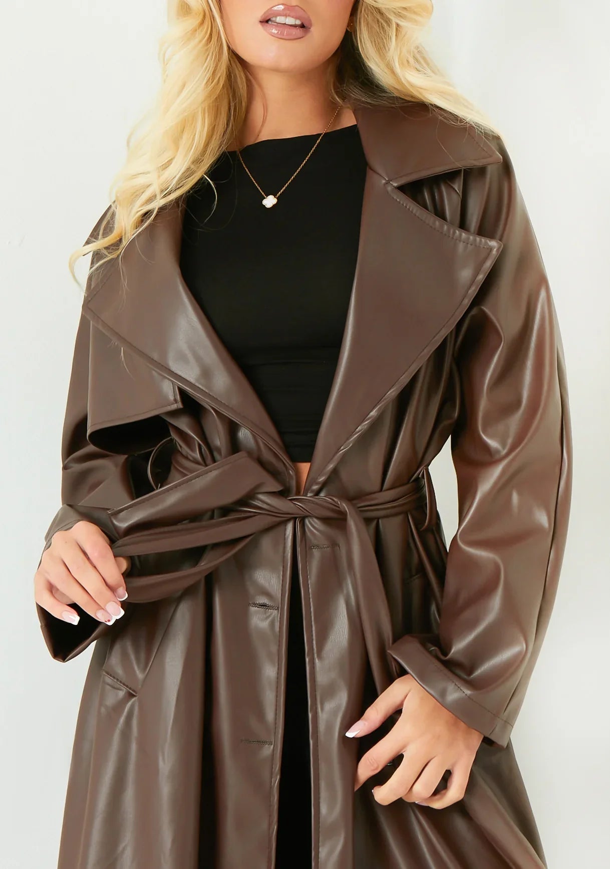 Dani Leather Trench Coat Lavva