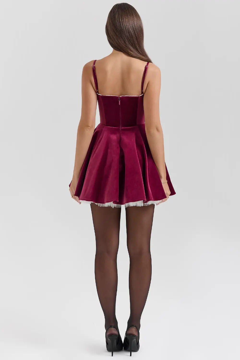 SELENA MINI DRESS - BURGUNDY - NEOSHOP