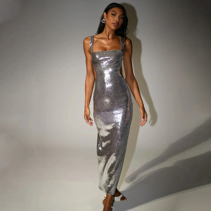 IRIS MAXI DRESS - SILVER - NEOSHOP