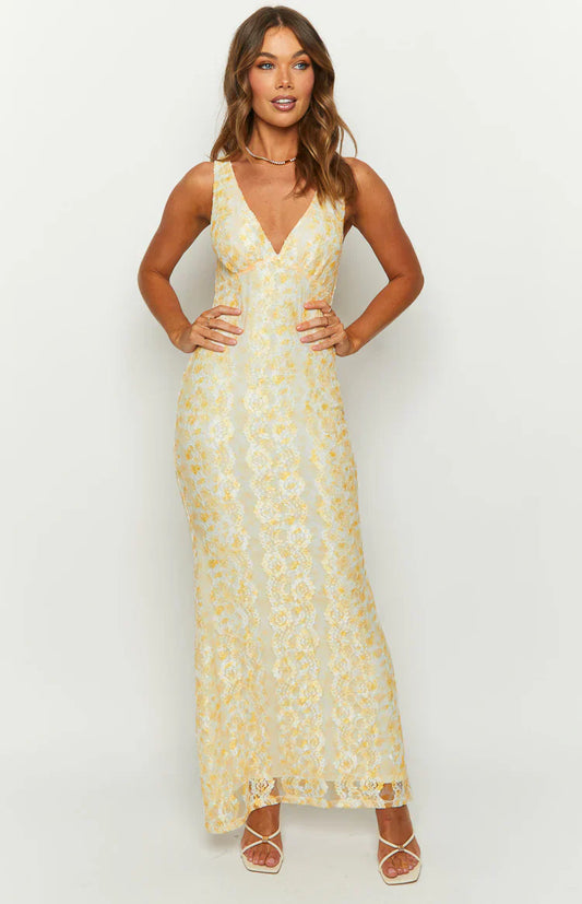 LIORA MAXI DRESS - YELLOW - NEOSHOP