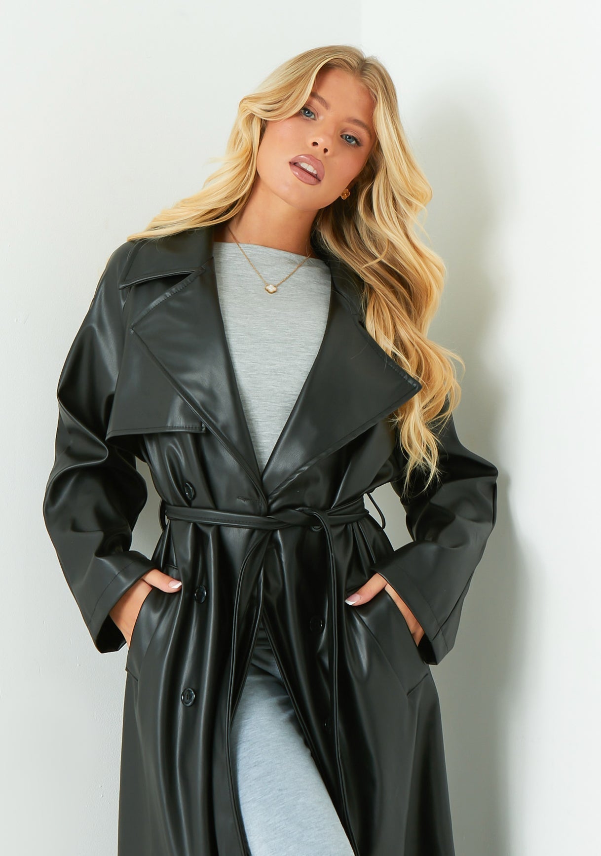 Dani Leather Trench Coat Lavva