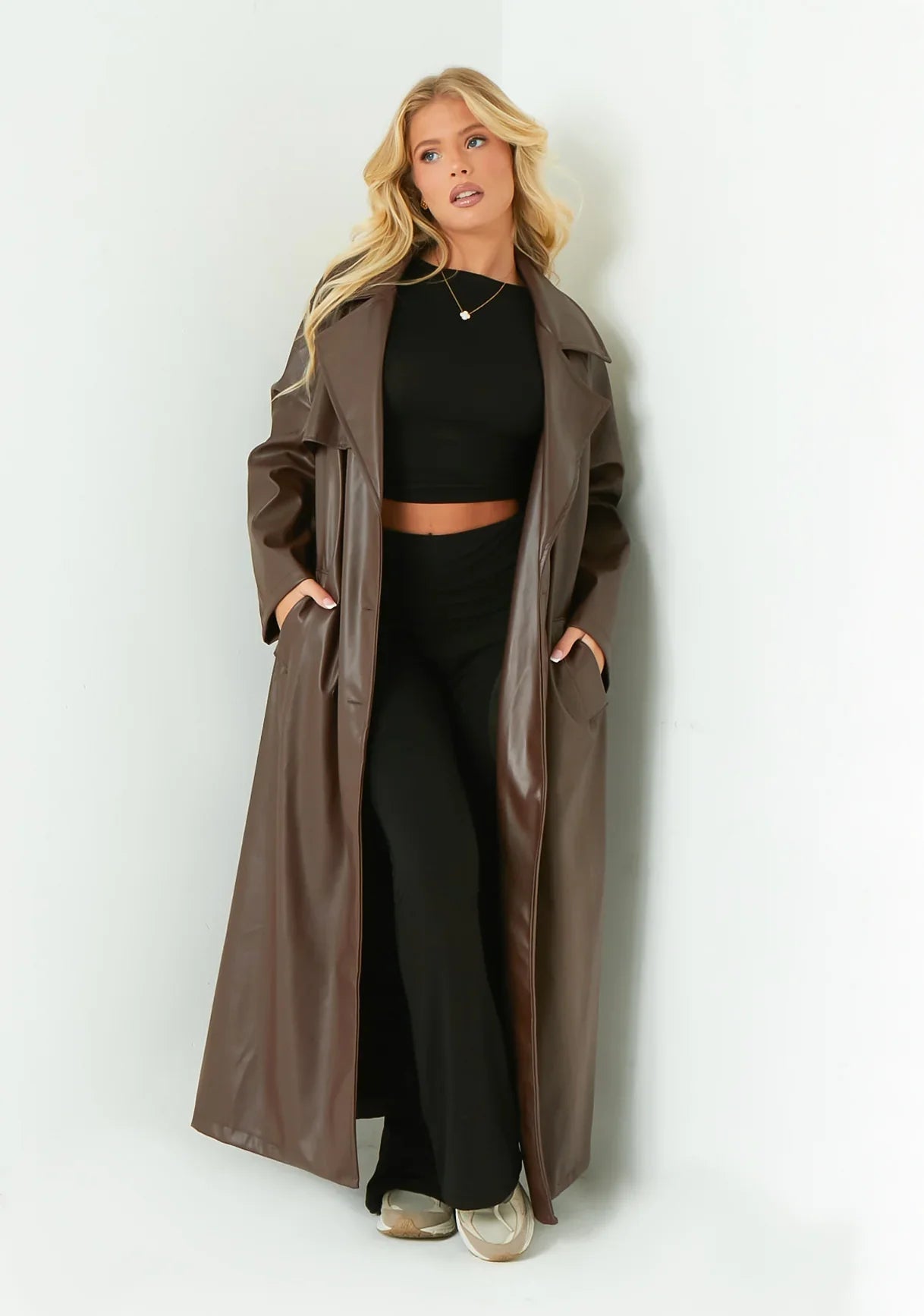 Dani Leather Trench Coat Lavva