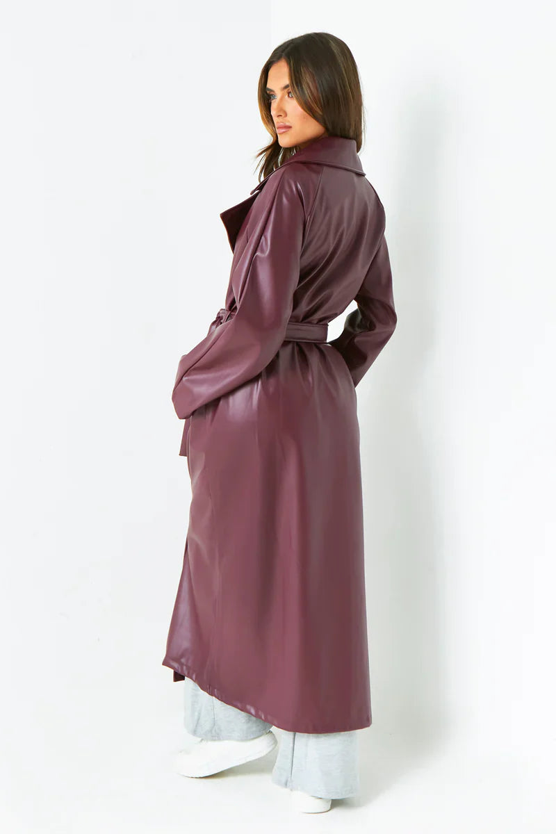 Dani Leather Trench Coat Lavva