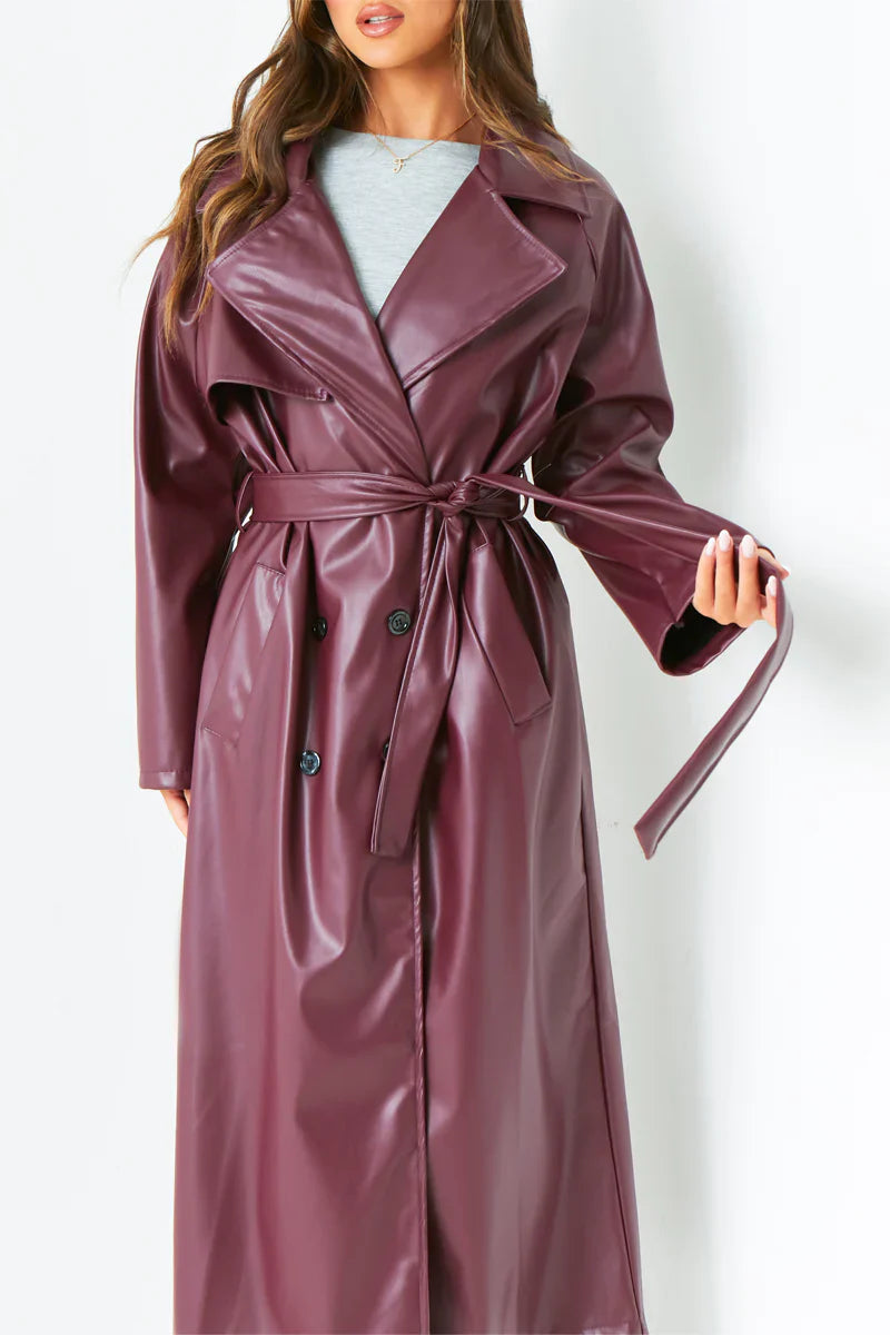 Dani Leather Trench Coat Lavva