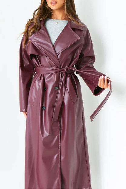 Dani Leather Trench Coat Lavva