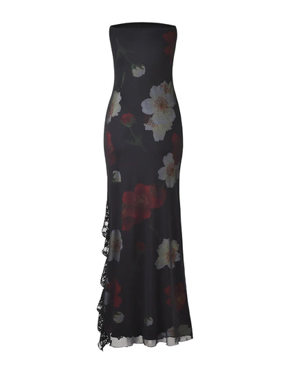 Nima Black Rose Maxi Dress Lavva