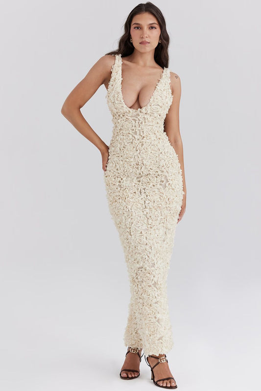 ROBYN MAXI DRESS - CREAM - NEOSHOP