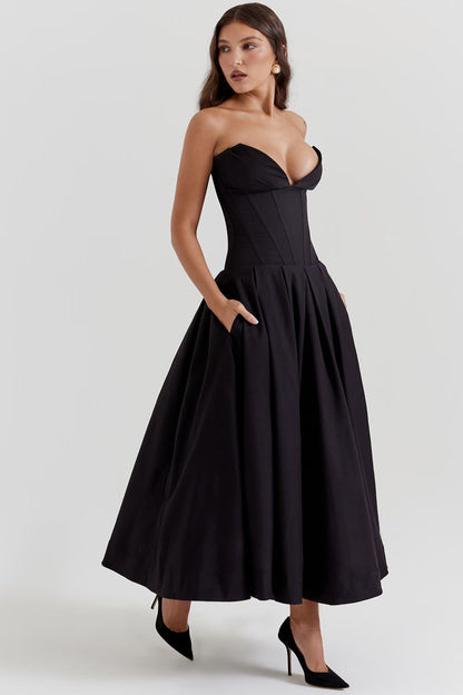 ZARIA MAXI DRESS - BLACK - NEOSHOP