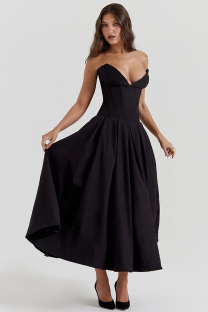 ZARIA MAXI DRESS - BLACK - NEOSHOP