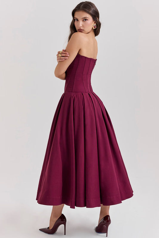 ZARIA MAXI DRESS - WINE - NEOSHOP