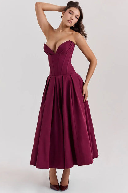 ZARIA MAXI DRESS - WINE - NEOSHOP