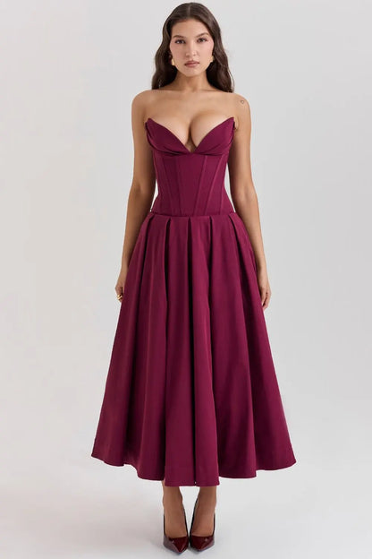 ZARIA MAXI DRESS - WINE - NEOSHOP