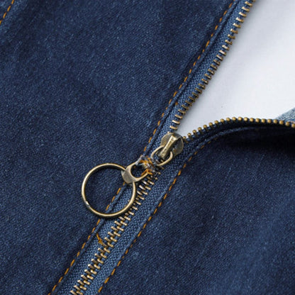 Lucie Backless Heart Denim Jumpsuit Lavva