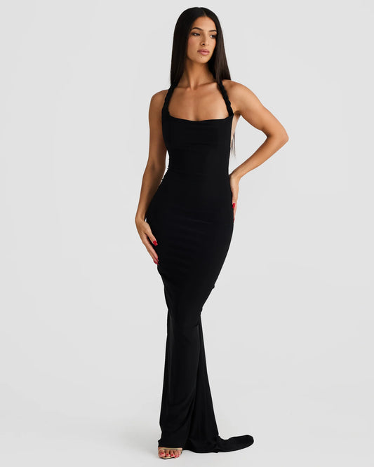 MELANI MAXI DRESS - BLACK - NEOSHOP