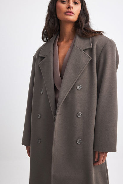 Hana Elegant Brown Oversized Coat Lavva