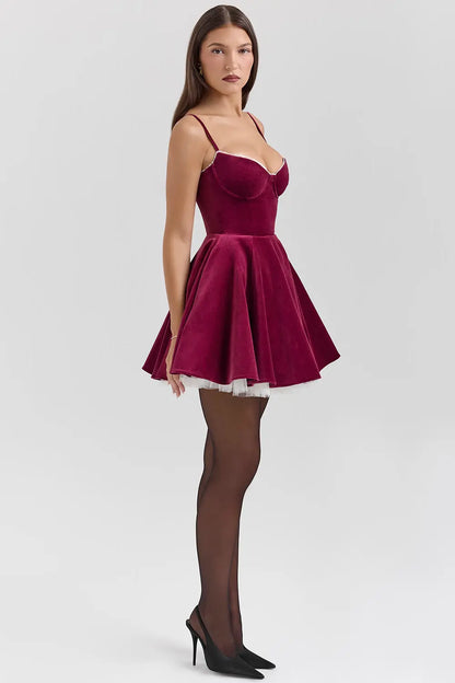 SELENA MINI DRESS - BURGUNDY - NEOSHOP